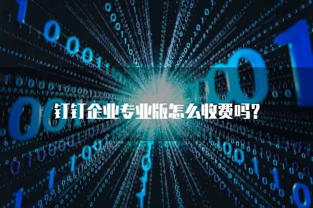钉钉企业专业版怎么收费吗？