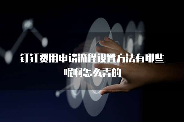 钉钉费用申请流程设置方法有哪些呢啊怎么弄的