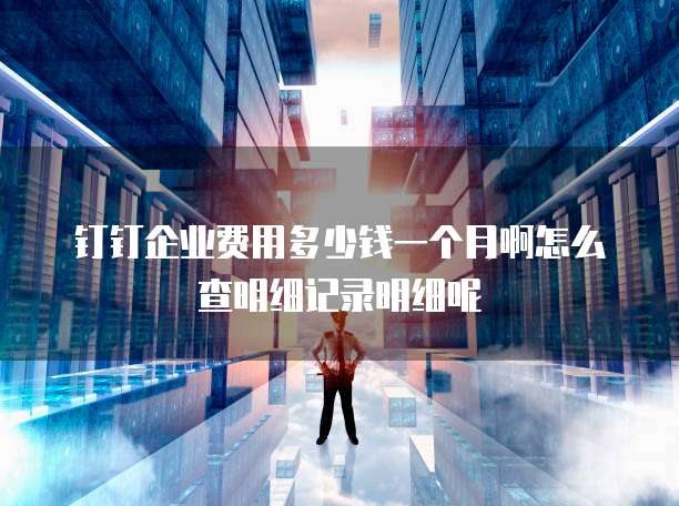 钉钉企业费用多少钱一个月啊怎么查明细记录明细呢