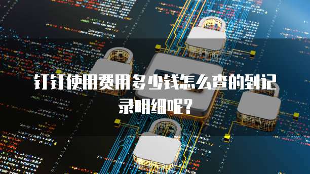 钉钉使用费用多少钱怎么查的到记录明细呢?