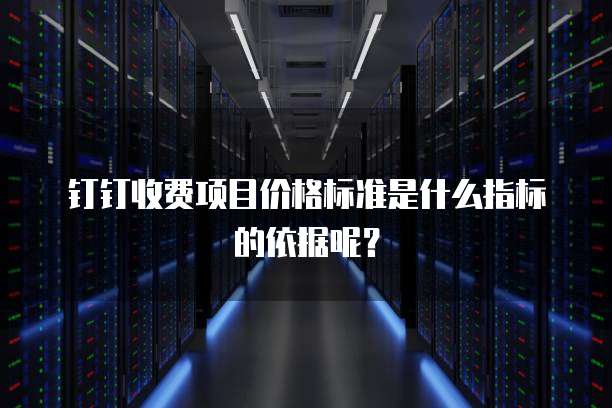 钉钉收费项目价格标准是什么指标的依据呢?