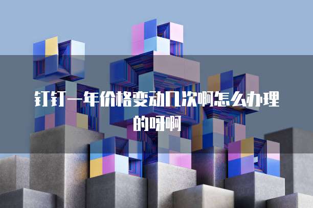 钉钉一年价格变动几次啊怎么办理的呀啊