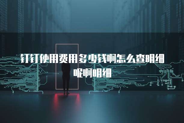 钉钉使用费用多少钱啊怎么查明细呢啊明细