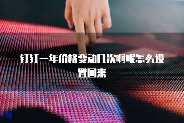 钉钉一年价格变动几次啊呢怎么设置回来
