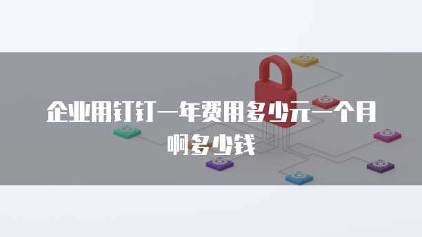 企业用钉钉一年费用多少元一个月啊多少钱