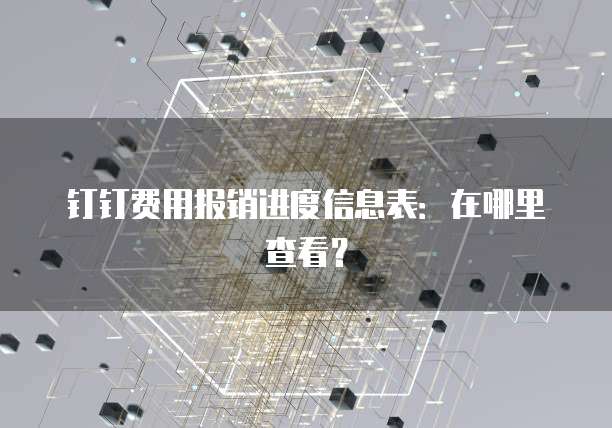 钉钉费用报销进度信息表:在哪里查看?