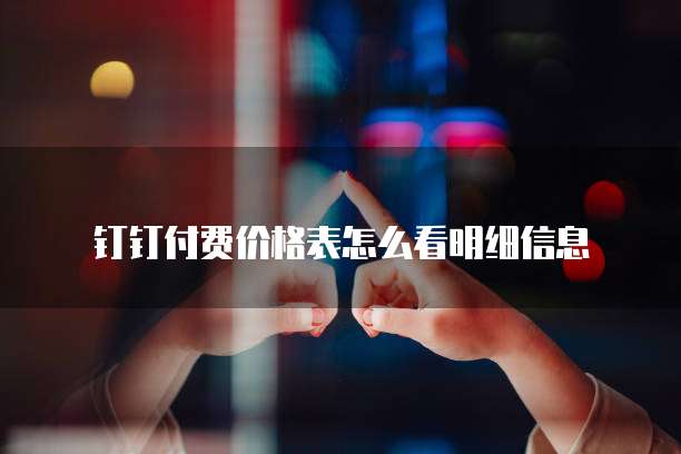 钉钉付费价格表怎么看明细信息