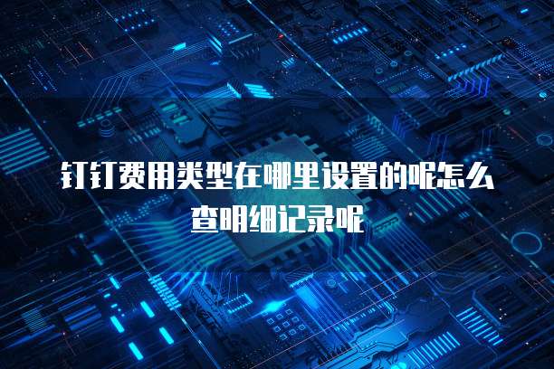 钉钉费用类型在哪里设置的呢怎么查明细记录呢