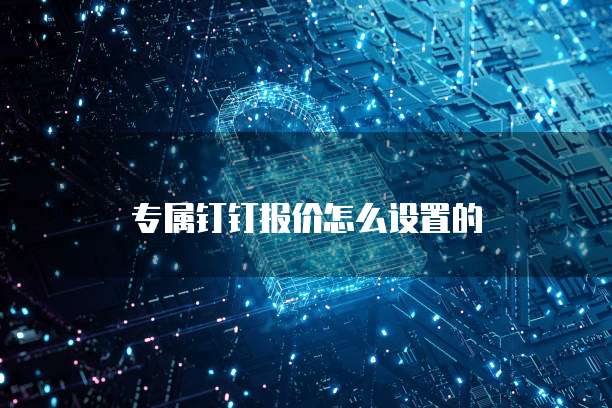 专属钉钉报价怎么设置的