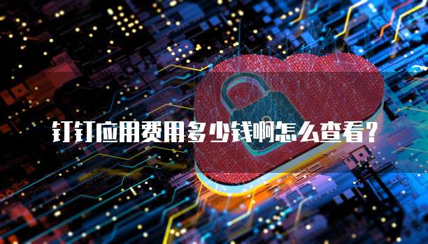钉钉应用费用多少钱啊怎么查看?