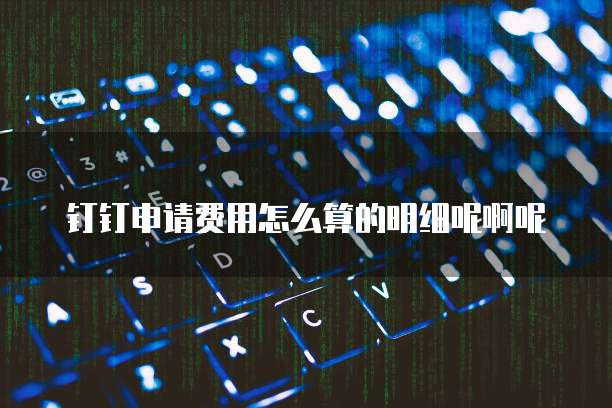 钉钉申请费用怎么算的明细呢啊呢