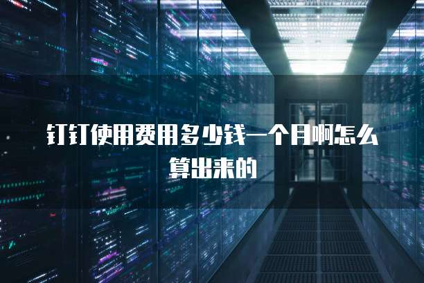 钉钉使用费用多少钱一个月啊怎么算出来的