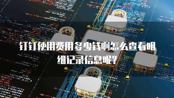 钉钉使用费用多少钱啊怎么查看明细记录信息呢?