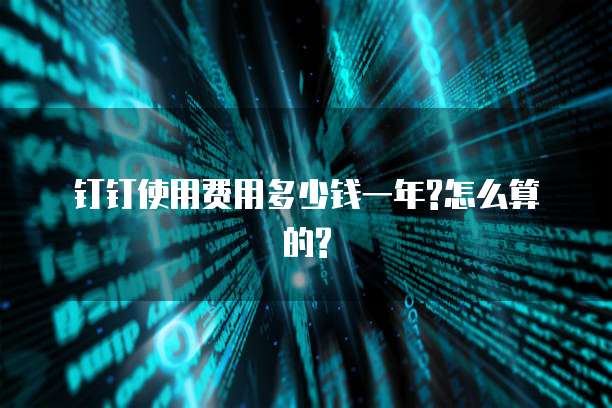 钉钉使用费用多少钱一年?怎么算的?
