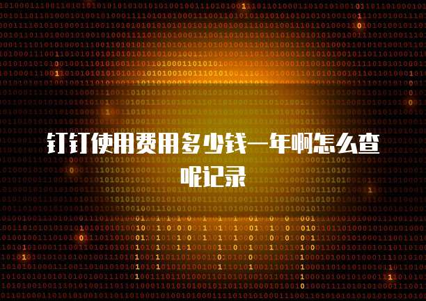钉钉使用费用多少钱一年啊怎么查呢记录