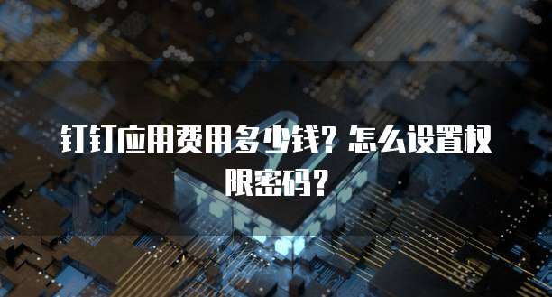 钉钉应用费用多少钱?怎么设置权限密码?