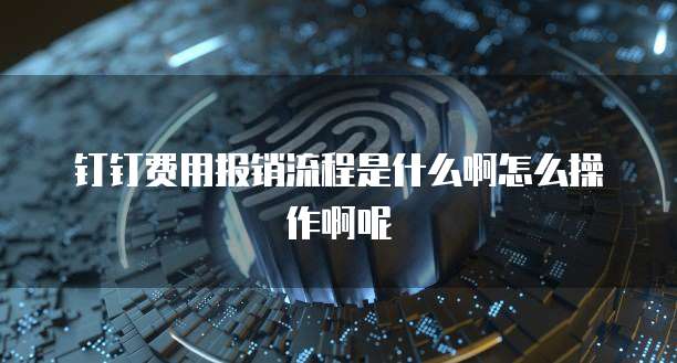 钉钉费用报销流程是什么啊怎么操作啊呢