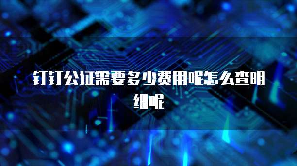 钉钉公证需要多少费用呢怎么查明细呢
