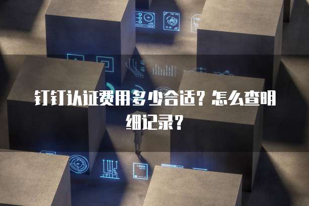 钉钉认证费用多少合适?怎么查明细记录?