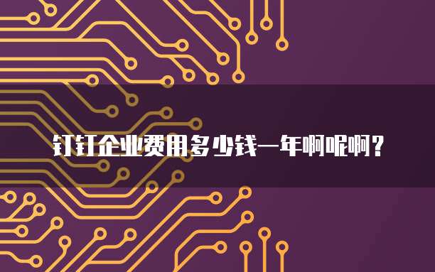 钉钉企业费用多少钱一年啊呢啊?