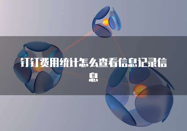 钉钉费用统计怎么查看信息记录信息