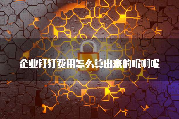 企业钉钉费用怎么算出来的呢啊呢