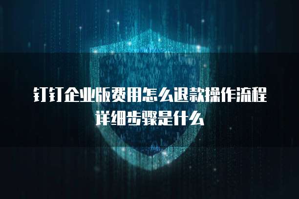 钉钉企业版费用怎么退款操作流程详细步骤是什么