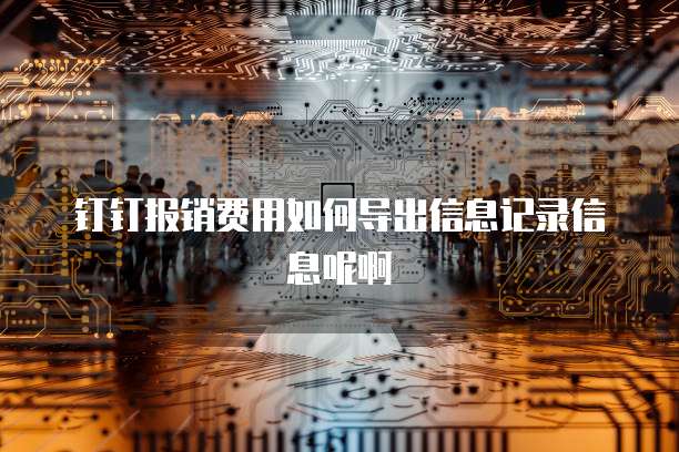 钉钉报销费用如何导出信息记录信息呢啊