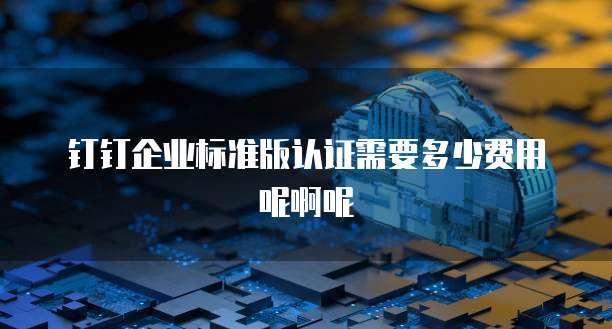 钉钉企业标准版认证需要多少费用呢啊呢