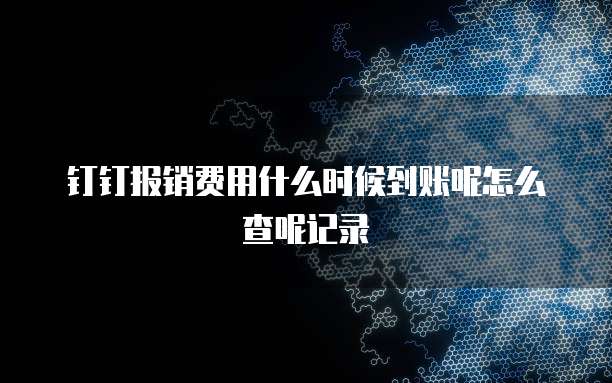 钉钉报销费用什么时候到账呢怎么查呢记录