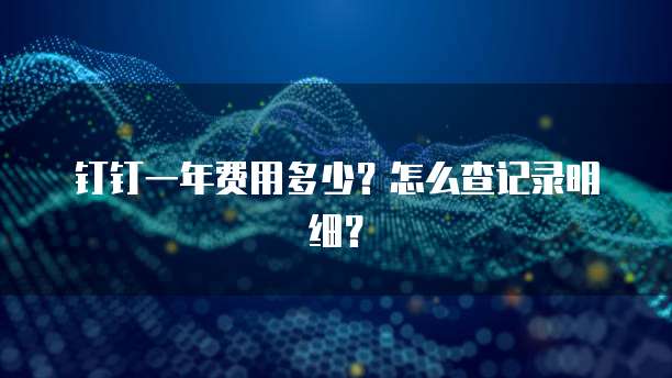 钉钉一年费用多少?怎么查记录明细?