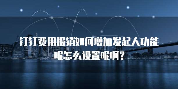 钉钉费用报销如何增加发起人功能呢怎么设置呢啊?