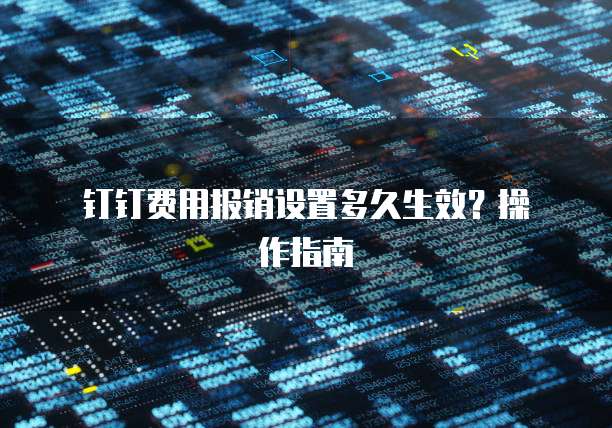 钉钉费用报销设置多久生效?操作指南