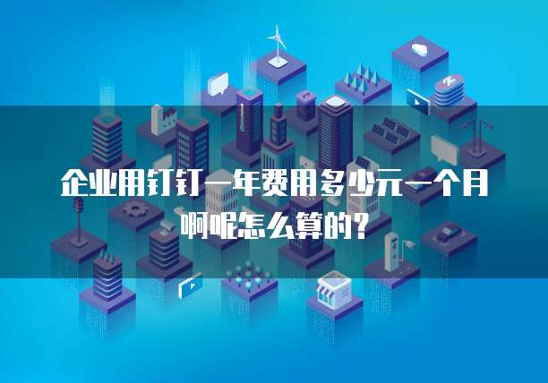 企业用钉钉一年费用多少元一个月啊呢怎么算的?