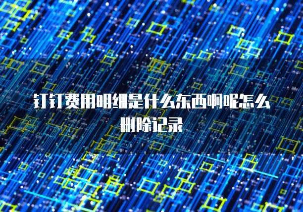 钉钉费用明细是什么东西啊呢怎么删除记录