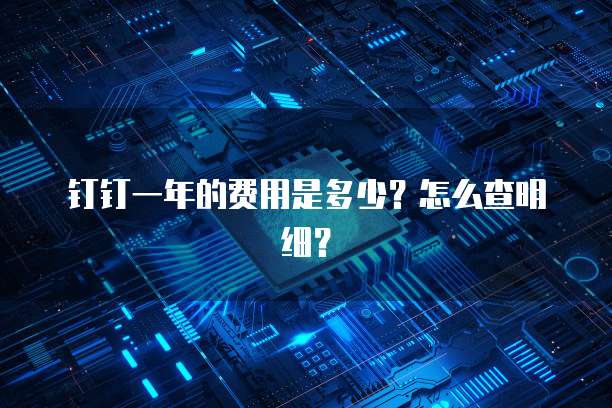 钉钉一年的费用是多少?怎么查明细?