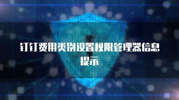 钉钉费用类别设置权限管理器信息提示