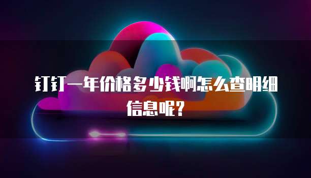 钉钉一年价格多少钱啊怎么查明细信息呢?