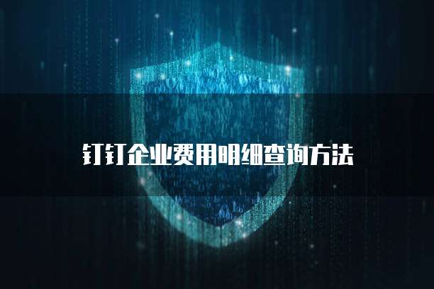 钉钉企业费用明细查询方法