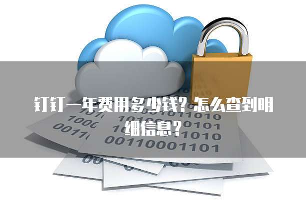 钉钉一年费用多少钱?怎么查到明细信息?