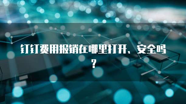 钉钉费用报销在哪里打开、安全吗?
