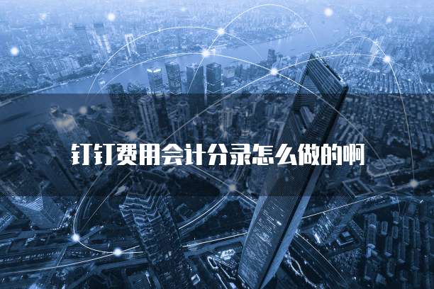 钉钉费用会计分录怎么做的啊