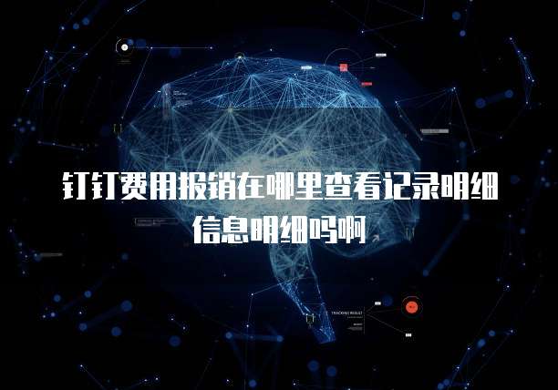 钉钉费用报销在哪里查看记录明细信息明细吗啊