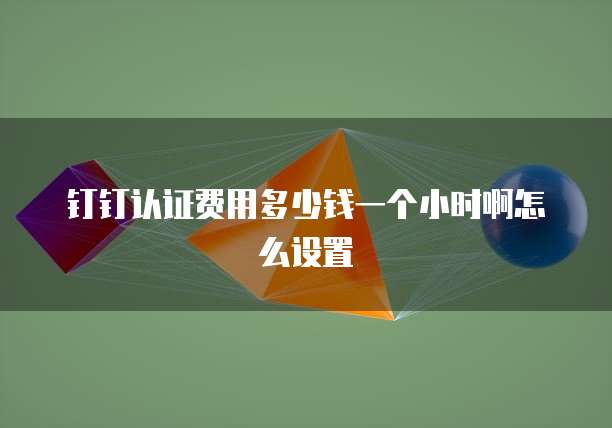 钉钉认证费用多少钱一个小时啊怎么设置
