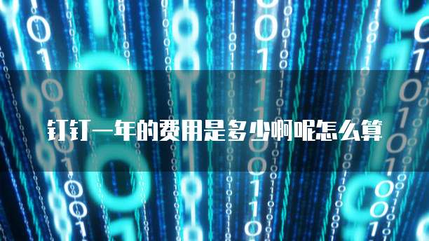 钉钉一年的费用是多少啊呢怎么算