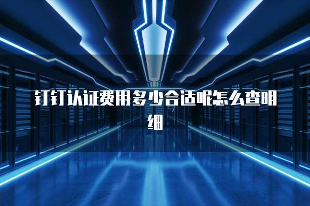 钉钉认证费用多少合适呢怎么查明细