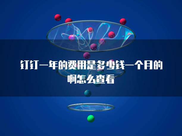 钉钉一年的费用是多少钱一个月的啊怎么查看