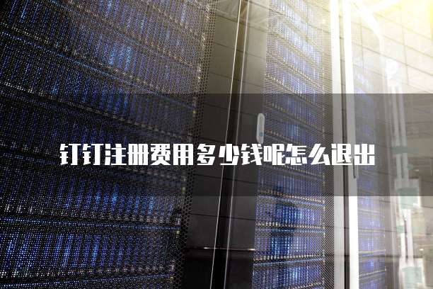 钉钉注册费用多少钱呢怎么退出
