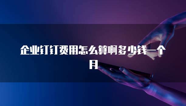 企业钉钉费用怎么算啊多少钱一个月