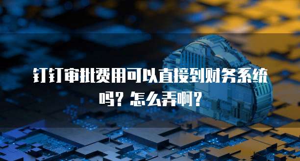 钉钉审批费用可以直接到财务系统吗？怎么弄啊？